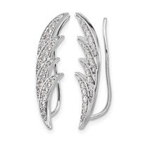 14K White Gold 0.50 Carat Lab Grown Diamond VS SI+ G+ Complete Ear Climber view 2