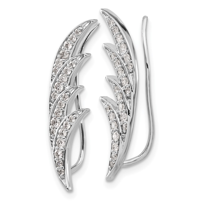 14k White Gold 1/2 carat Lab Grown Diamond VS/SI+ G+ Complete Ear Climber