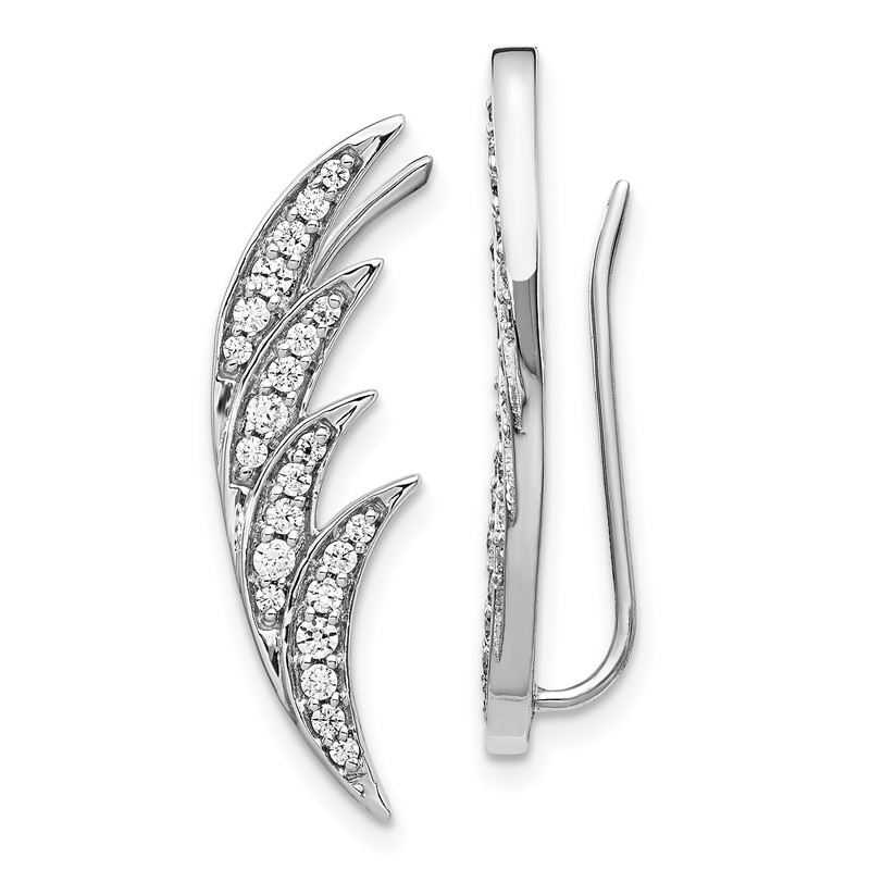 14k White Gold 1/2 carat Lab Grown Diamond VS/SI+ G+ Complete Ear Climber