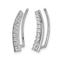 14K White Gold 0.33 Carat Lab Grown Diamond VS SI+ G+ Complete Ear Climber Earrings view 2