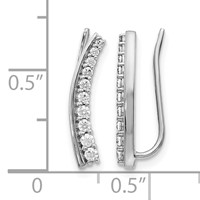 14K White Gold 0.33 Carat Lab Grown Diamond VS SI+ G+ Complete Ear Climber Earrings view 4