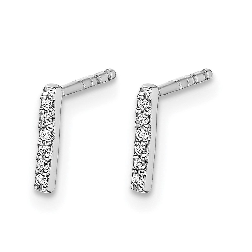 14k White Gold Diamond Initial I Earrings (EM4169I-004-WA)