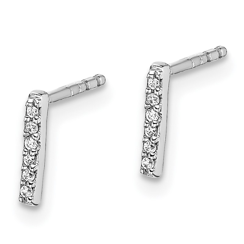14K White Gold Lab Grown VS/SI+ G+ Dia Letter I Initial Post Earrings
