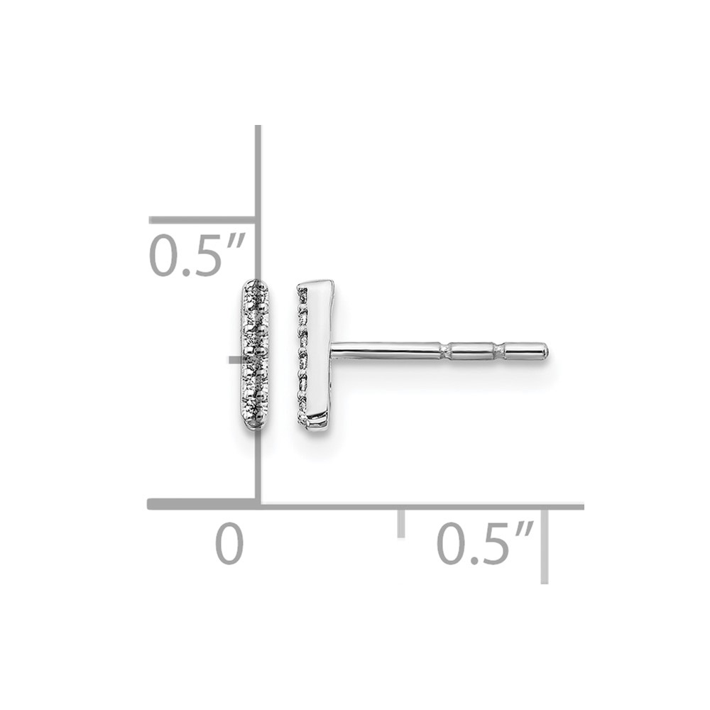 14k White Gold Diamond Initial I Earrings (EM4169I-004-WA)