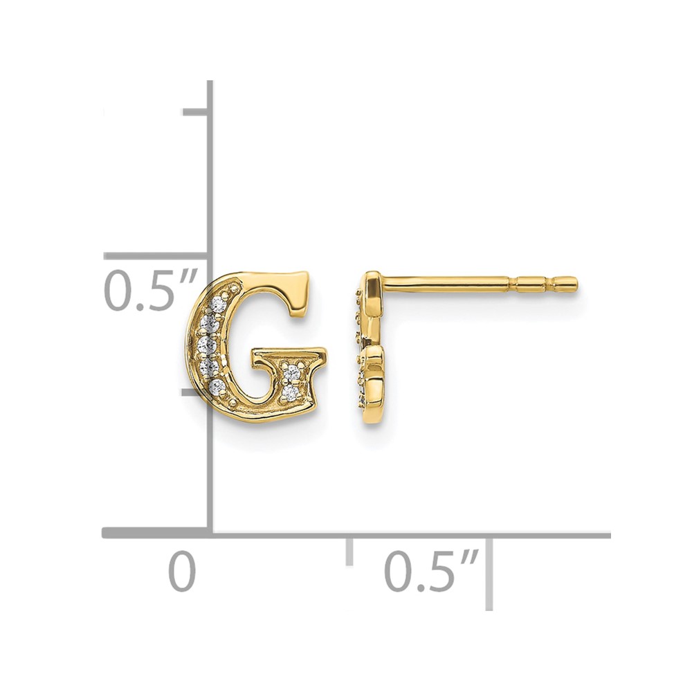 14k Diamond Initial G Earrings (EM4170G-005-YA)