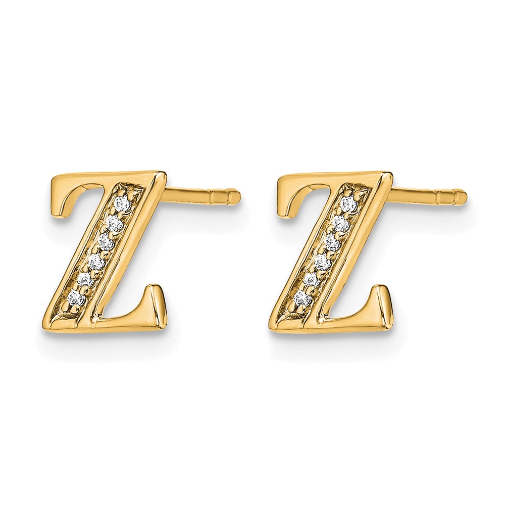 14k Diamond Initial Z Earrings (EM4170Z-004-YA)