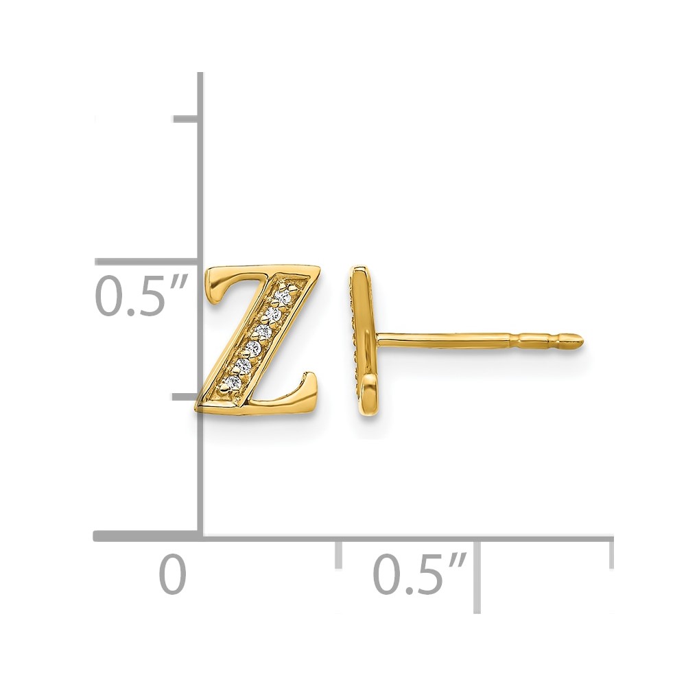 14k Diamond Initial Z Earrings (EM4170Z-004-YA)