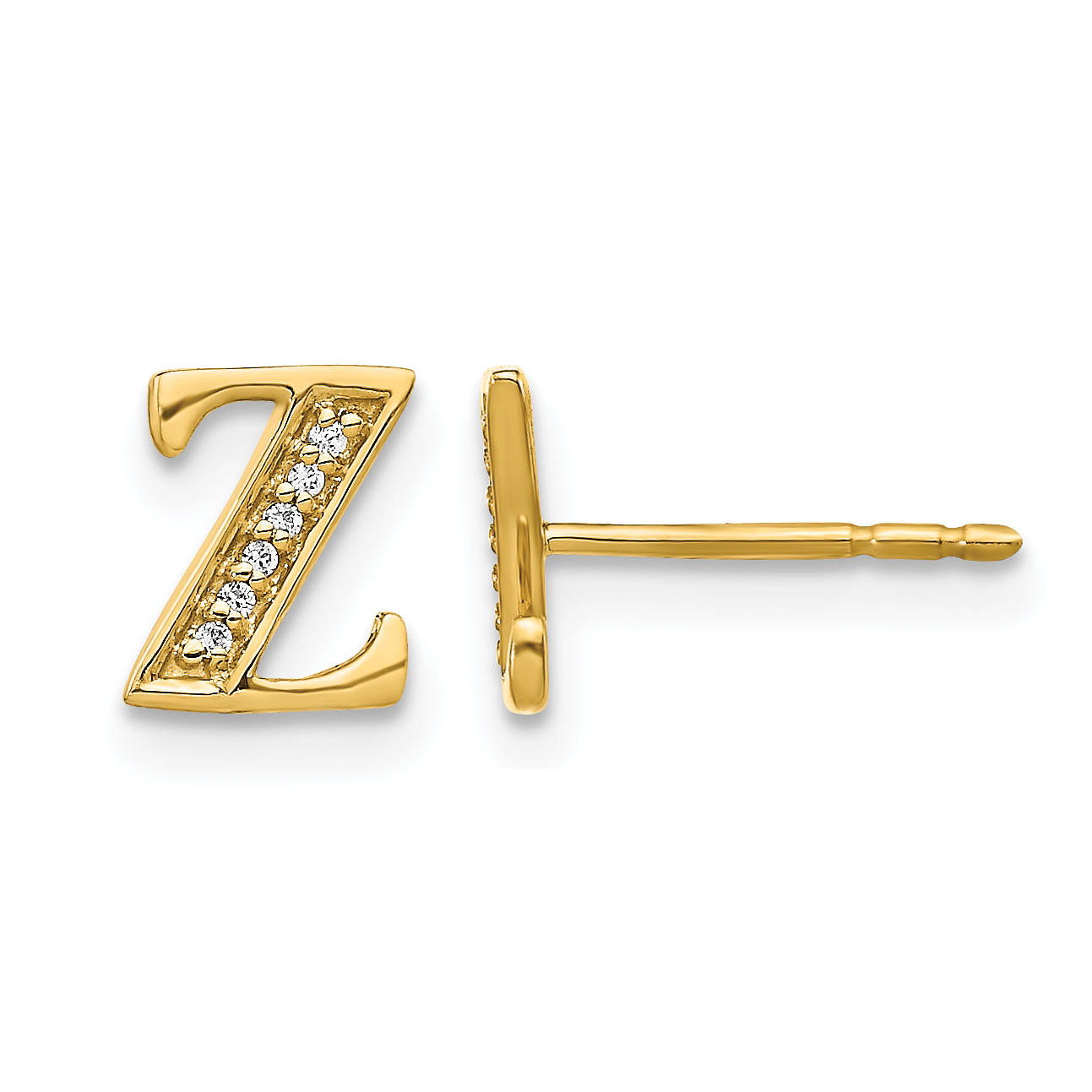 14k Diamond Initial Z Earrings (EM4170Z-004-YA)