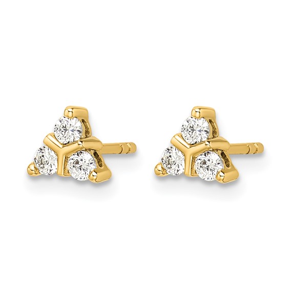 Gold Diamond Post Earrings