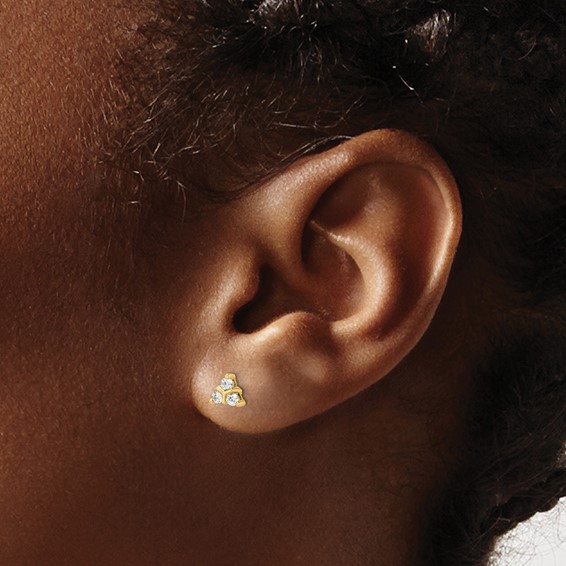 Gold Diamond Post Earrings