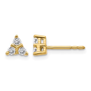 Gold Diamond Post Earrings
