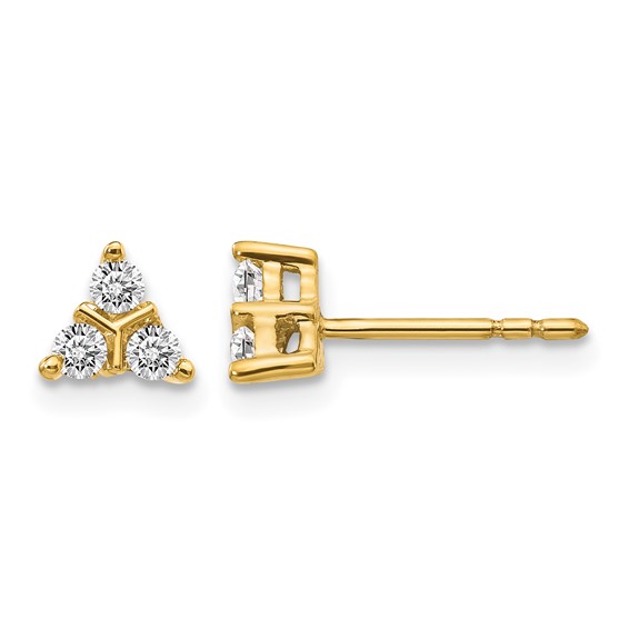 Gold Diamond Post Earrings