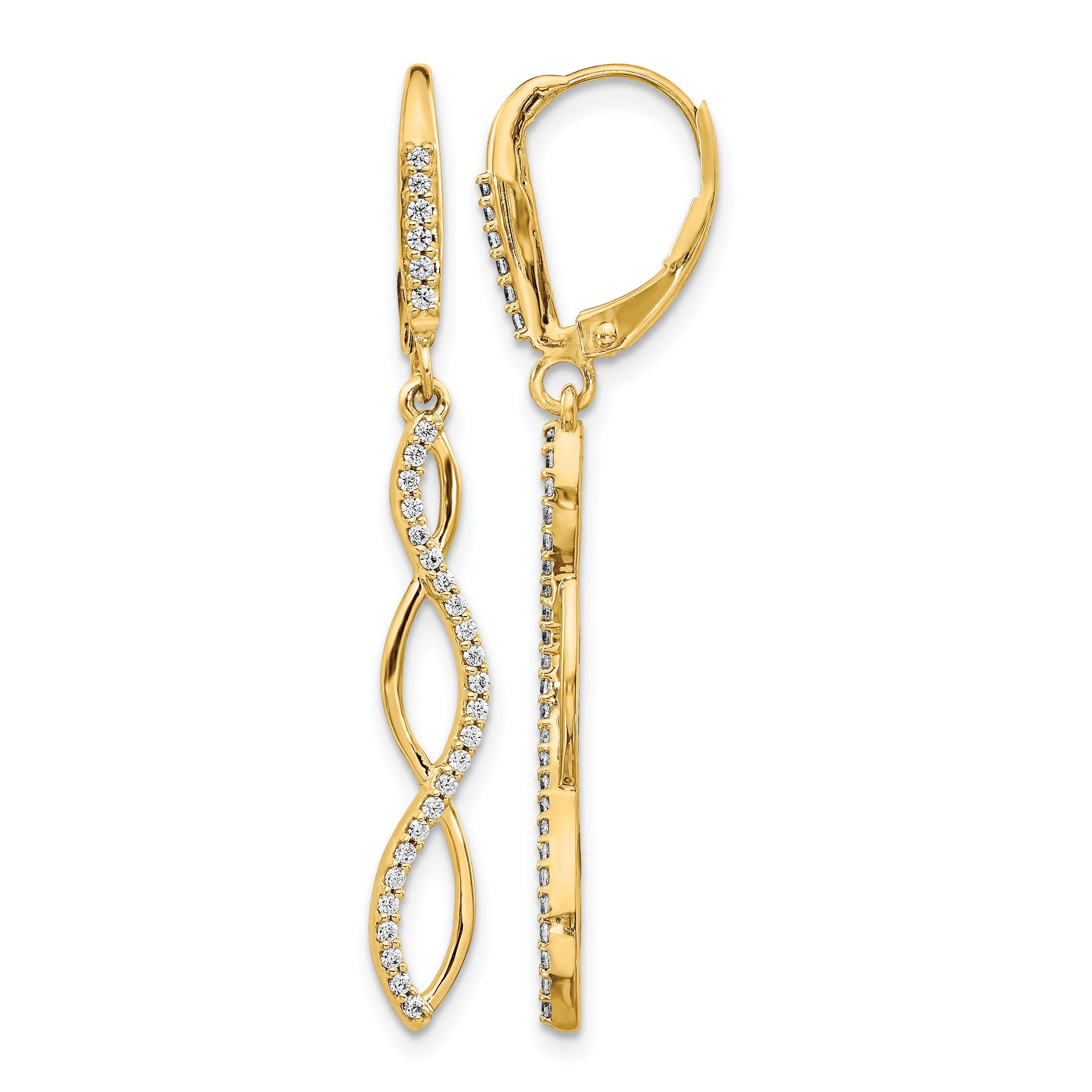 14k Diamond Leverback Earrings (EM4181-033-YA)