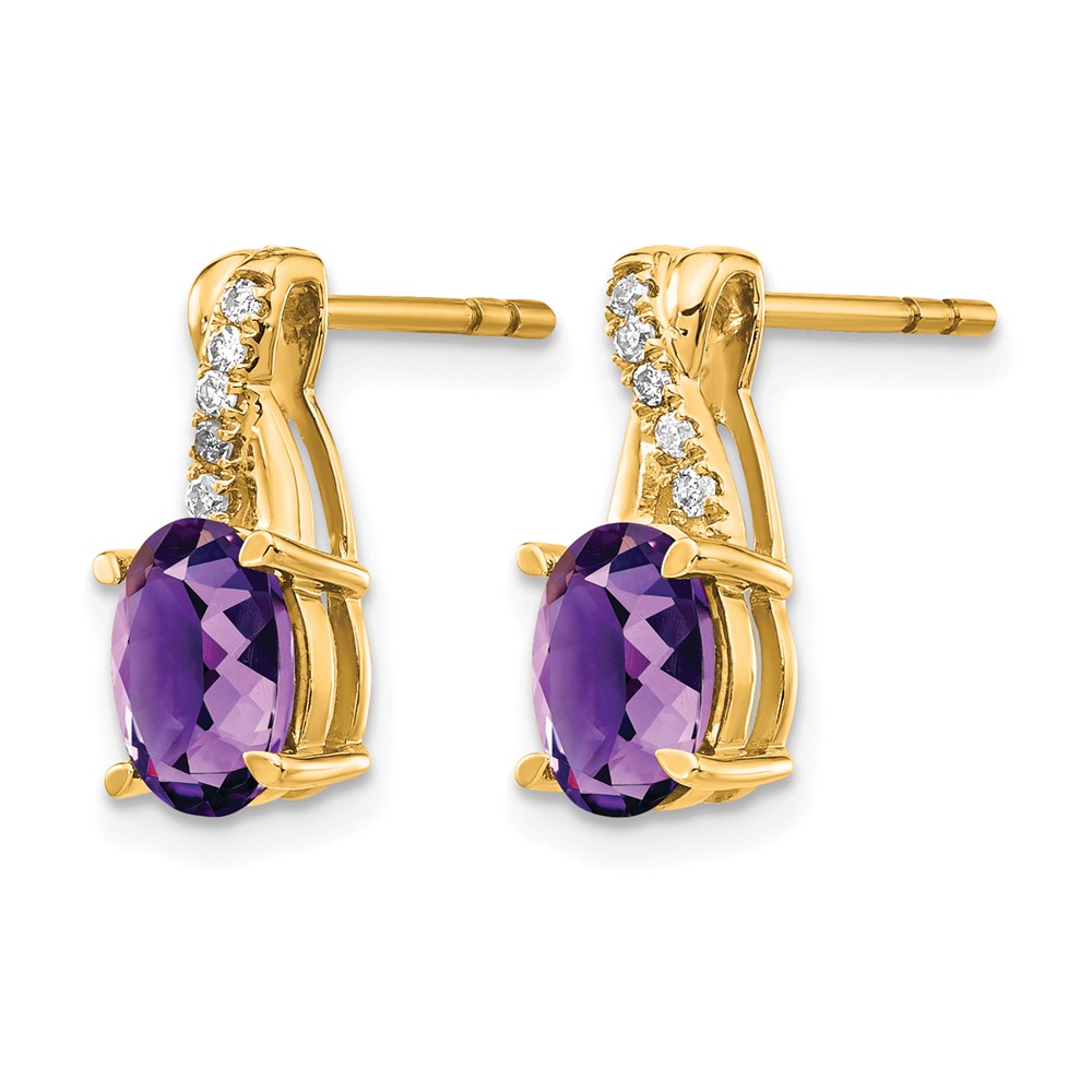 10k Amethyst and Diamond Earrings (EM4235-AM-006-1YA)