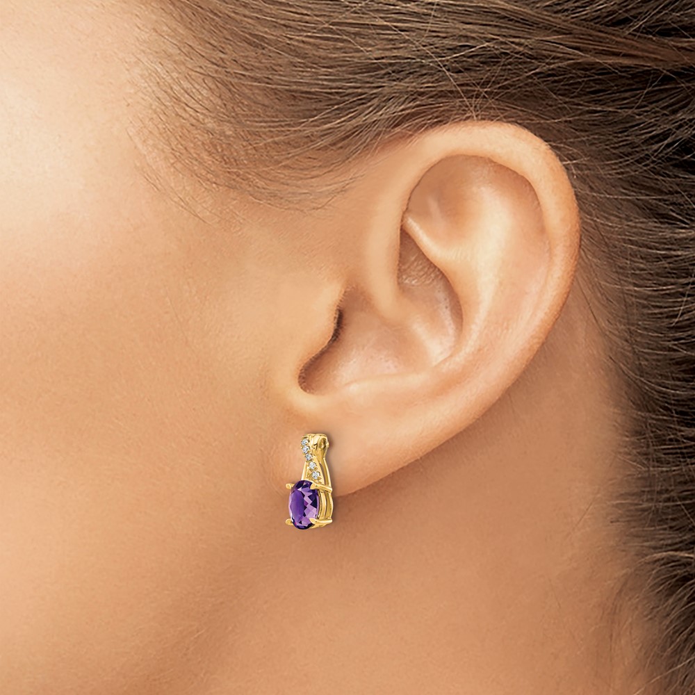 10k Amethyst and Diamond Earrings (EM4235-AM-006-1YA)