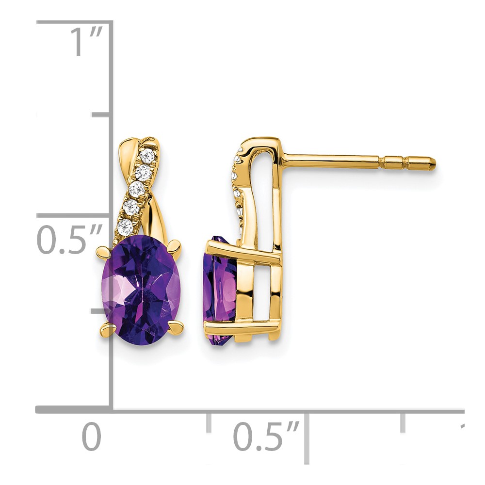 10k Amethyst and Diamond Earrings (EM4235-AM-006-1YA)