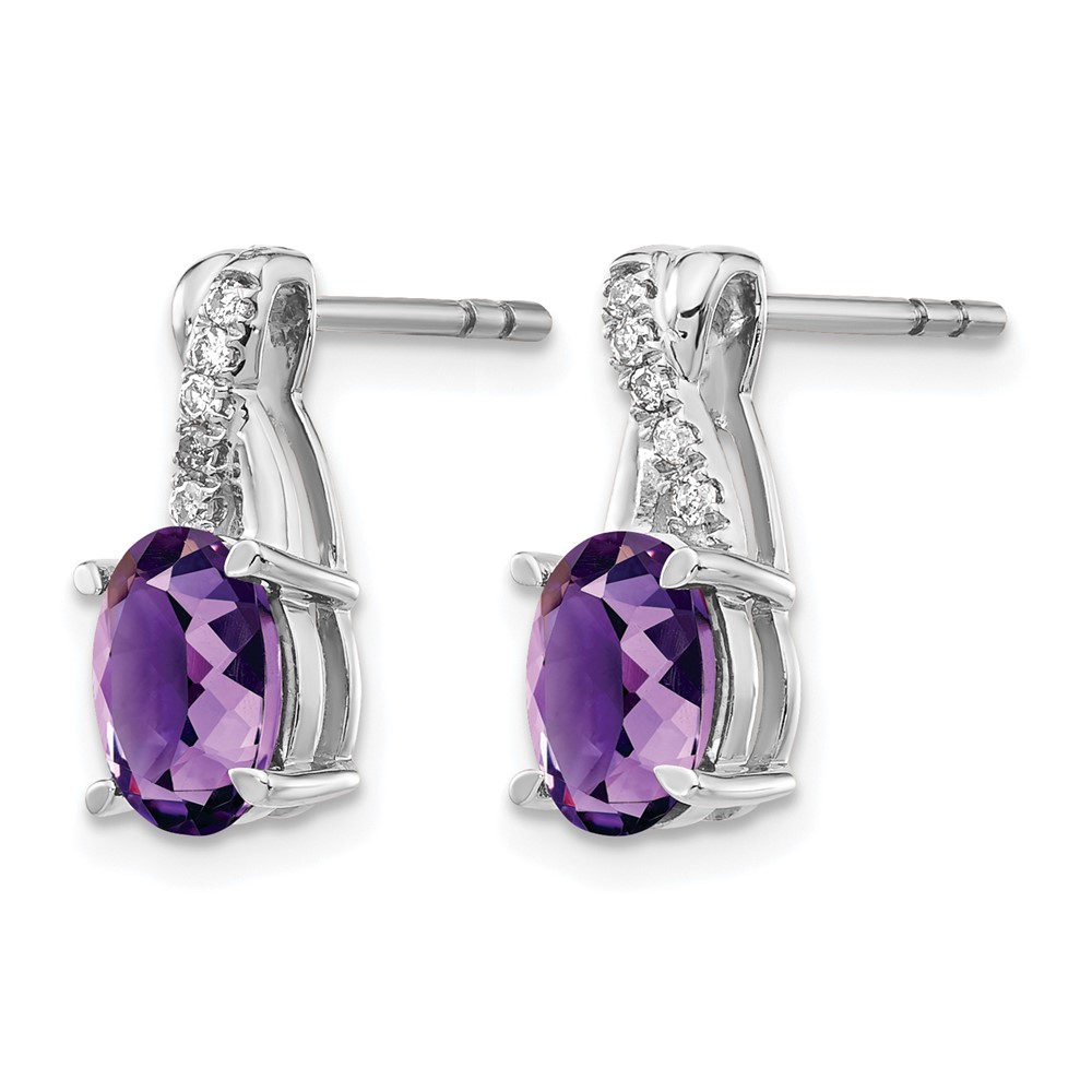 14k White Gold Amethyst and Diamond Earrings (EM4235-AM-006-WA)