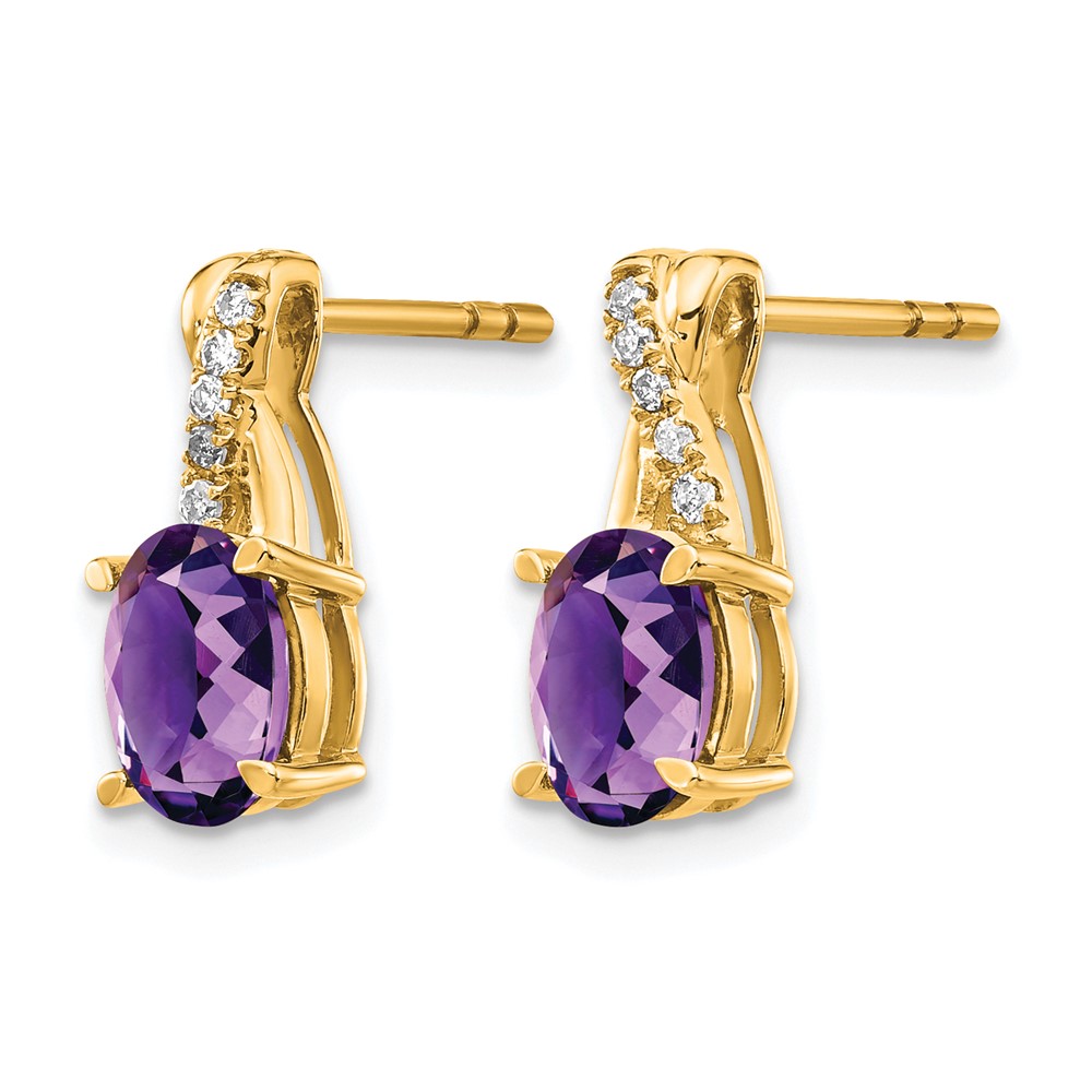 14K Amethyst and Diamond Earrings (EM4235-AM-006-YA)