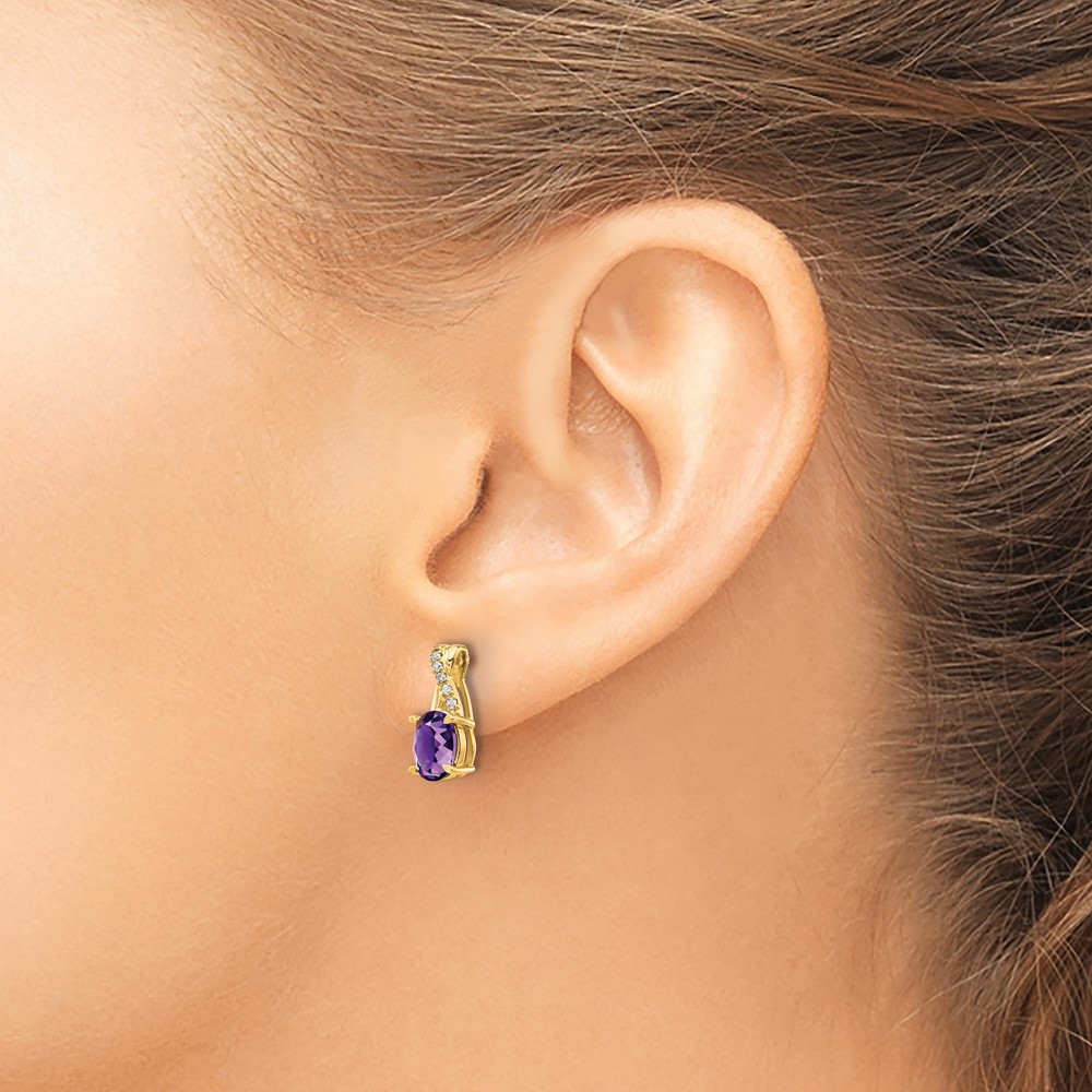 14K Amethyst and Diamond Earrings (EM4235-AM-006-YA)