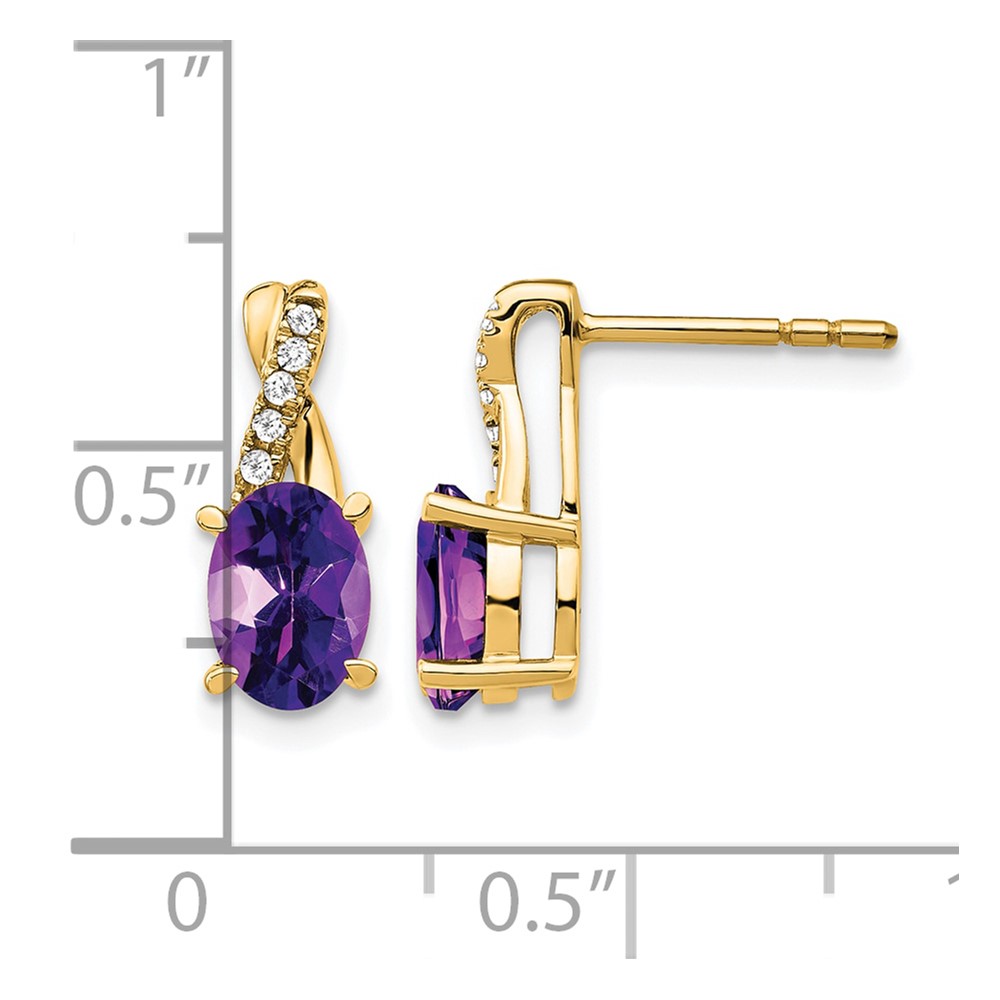 14K Amethyst and Diamond Earrings (EM4235-AM-006-YA)