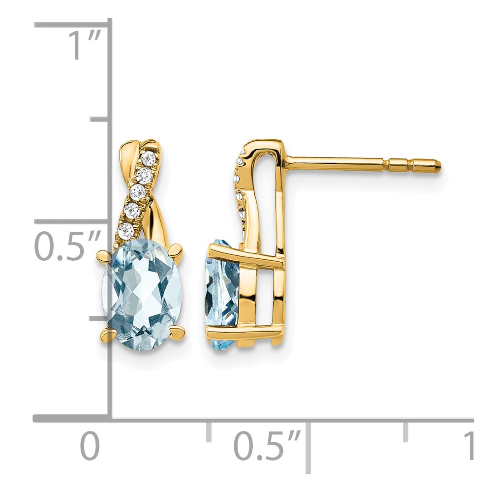 10k Aquamarine and Diamond Earrings (EM4235-AQ-006-1YA)