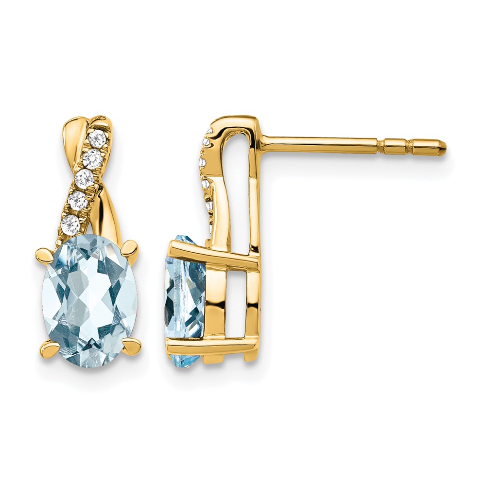 10k Aquamarine and Diamond Earrings (EM4235-AQ-006-1YA)