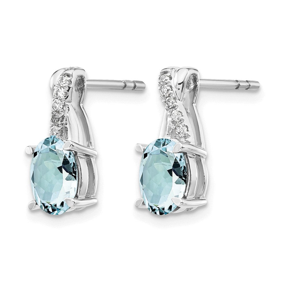 14K White Gold Aquamarine and Diamond Earrings (EM4235-AQ-006-WA)