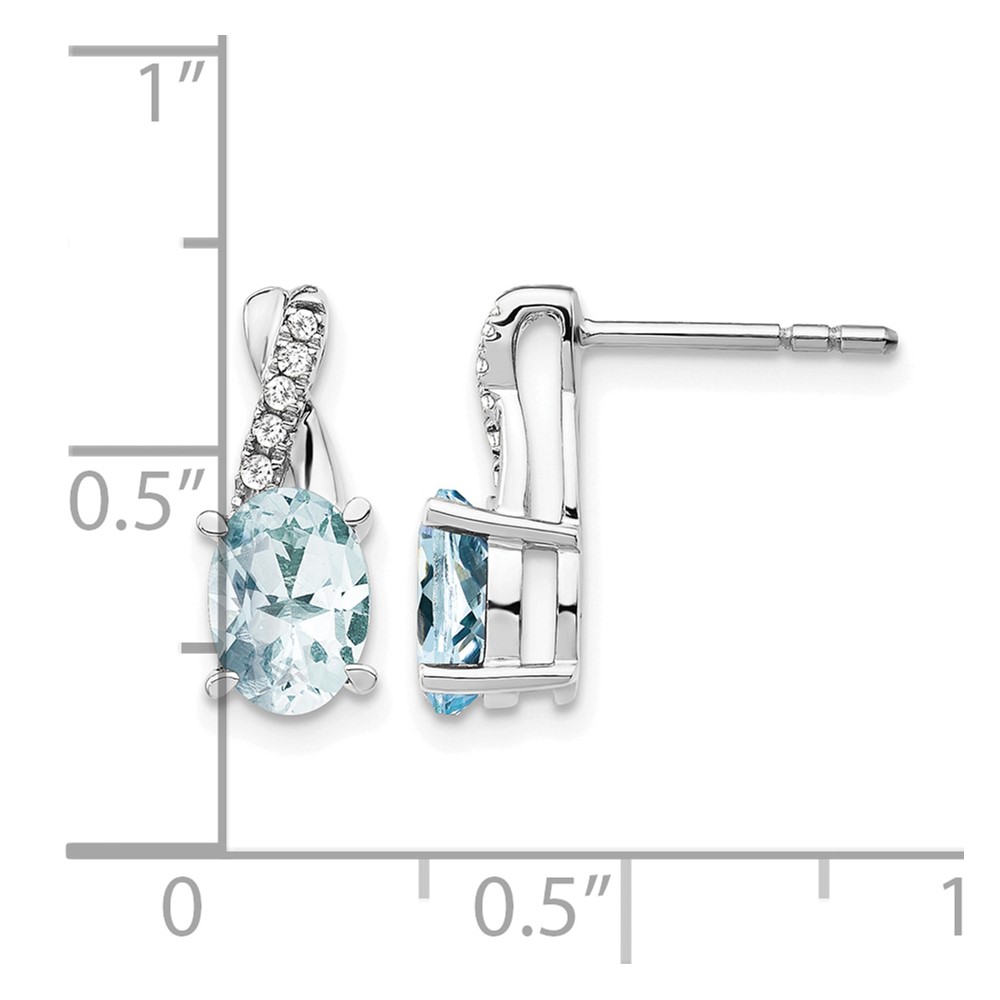 14K White Gold Aquamarine and Diamond Earrings (EM4235-AQ-006-WA)