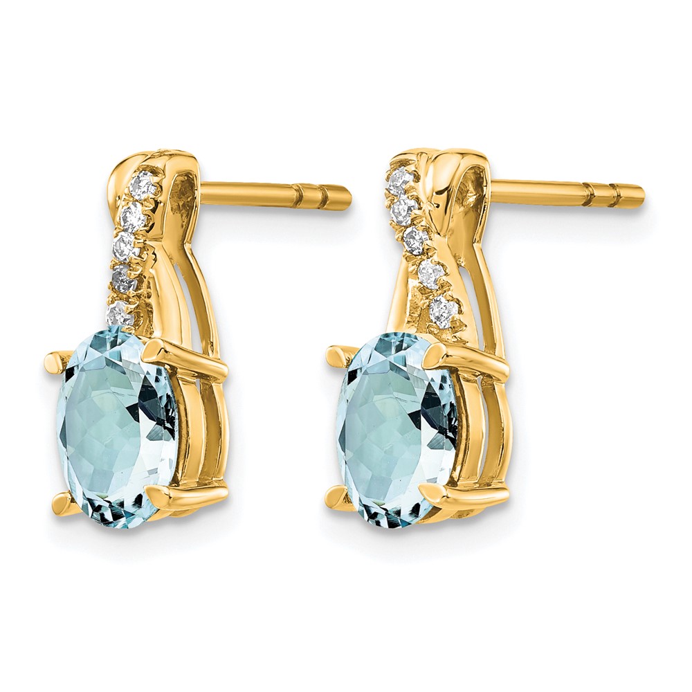 14K Aquamarine and Diamond Earrings (EM4235-AQ-006-YA)