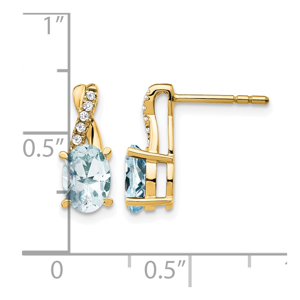 14K Aquamarine and Diamond Earrings (EM4235-AQ-006-YA)