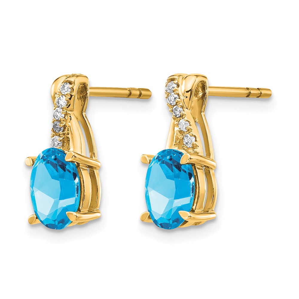 10k Blue Topaz and Diamond Earrings (EM4235-BT-006-1YA)