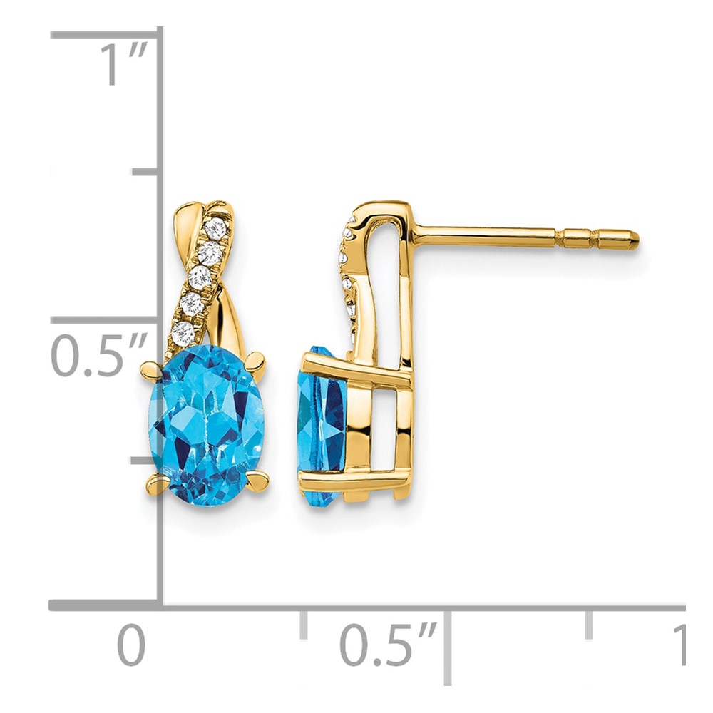 10k Blue Topaz and Diamond Earrings (EM4235-BT-006-1YA)