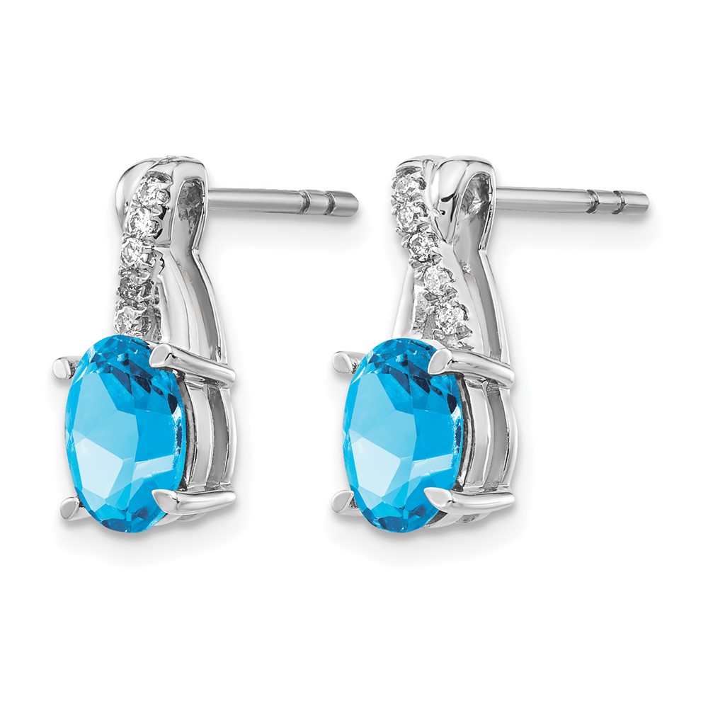 14k White Gold Blue Topaz and Diamond Earrings (EM4235-BT-006-WA)