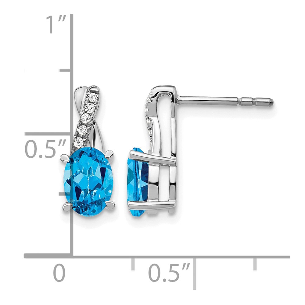 14k White Gold Blue Topaz and Diamond Earrings (EM4235-BT-006-WA)
