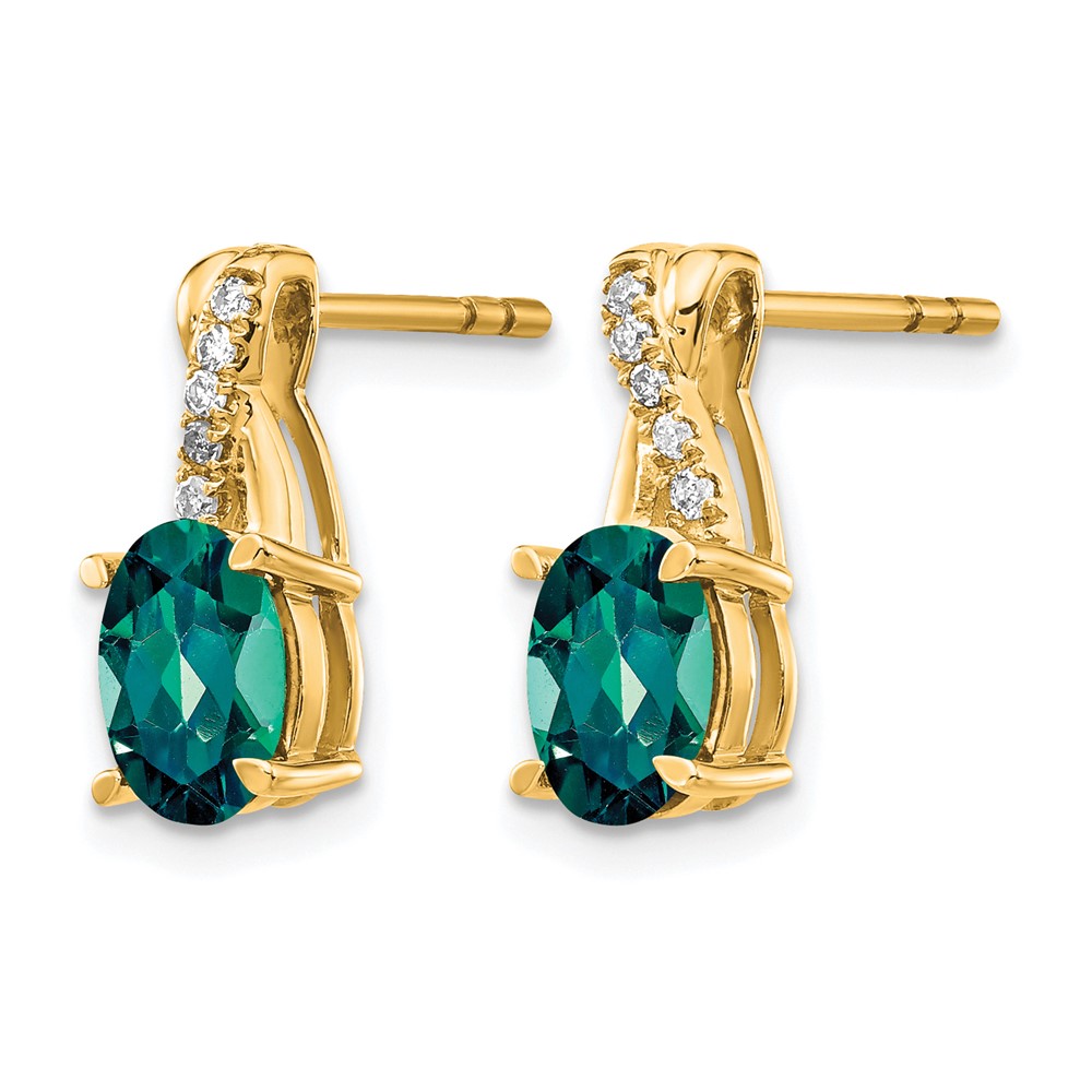 10k Created Alexandrite and Diamond Earrings (EM4235-CA-006-1YA)
