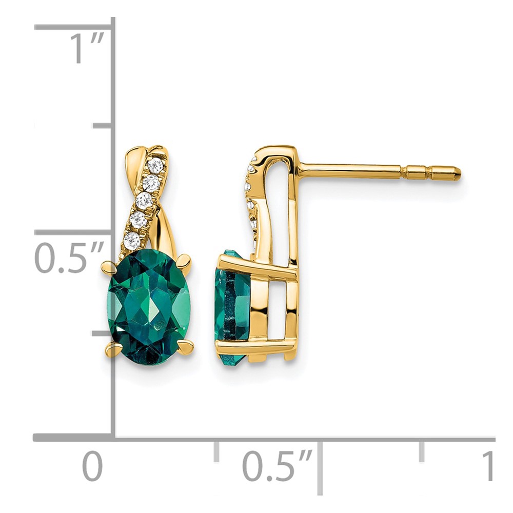 10k Created Alexandrite and Diamond Earrings (EM4235-CA-006-1YA)