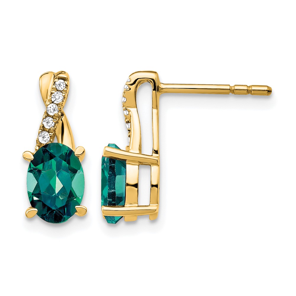 10k Created Alexandrite and Diamond Earrings (EM4235-CA-006-1YA)