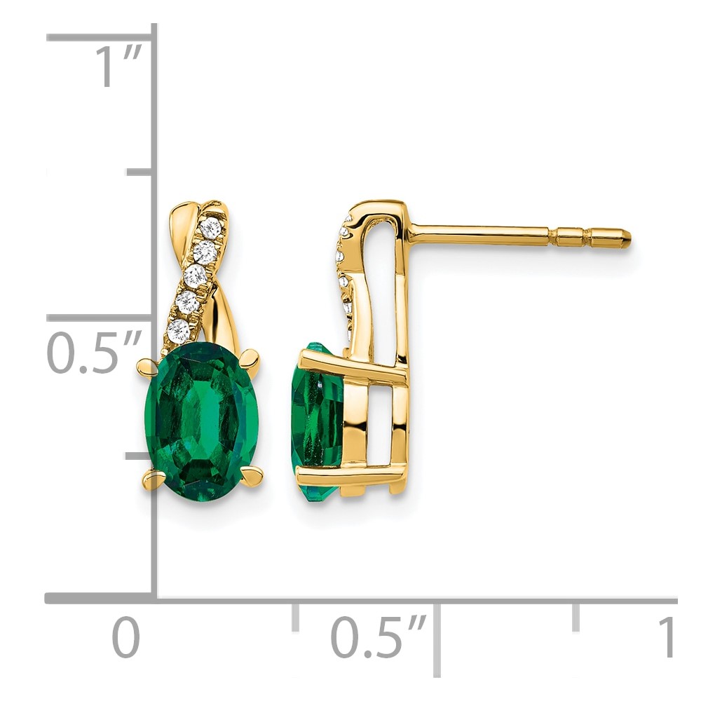 10k Created Emerald and Diamond Earrings (EM4235-CEM-006-1YA)