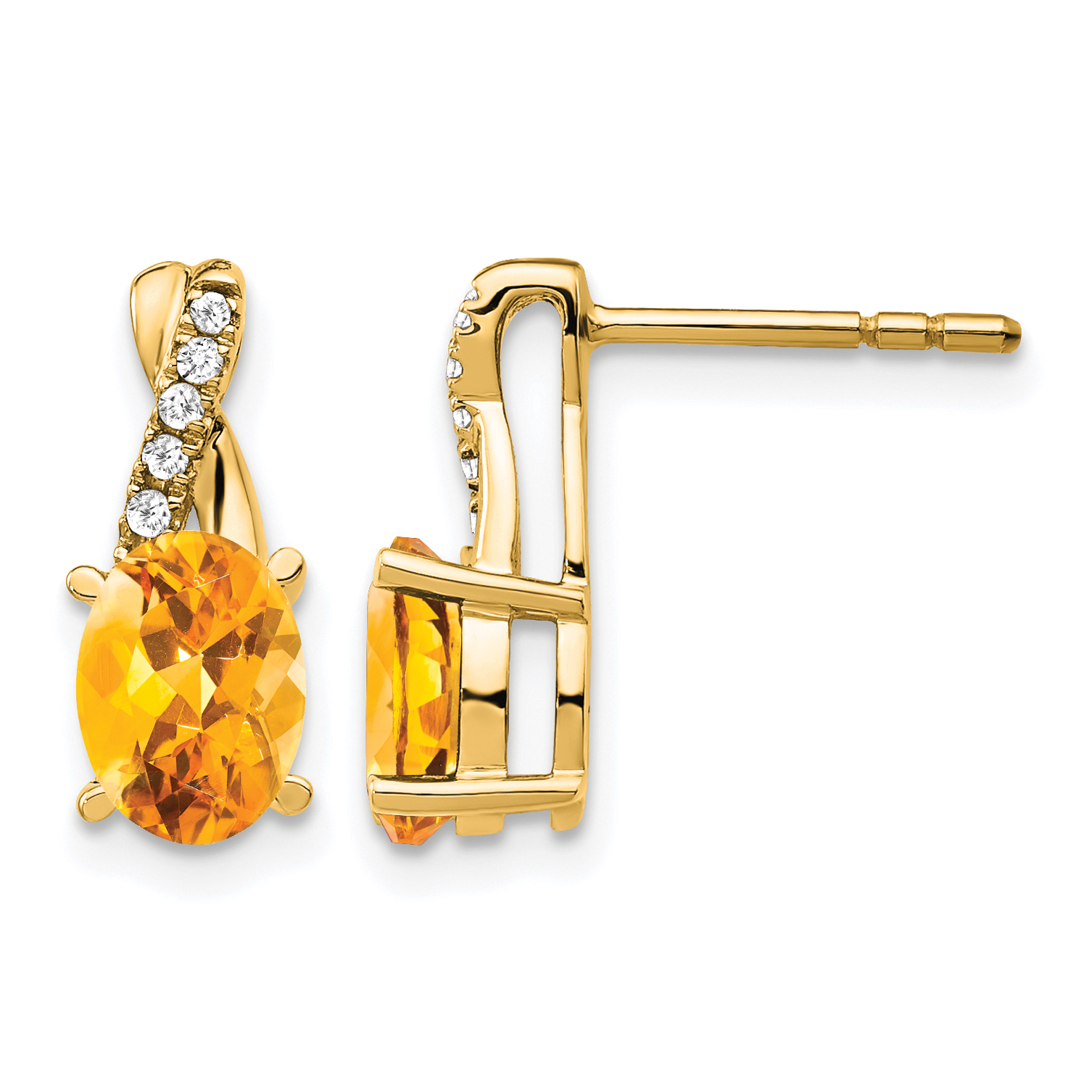 10k Citrine and Diamond Earrings (EM4235-CI-006-1YA)