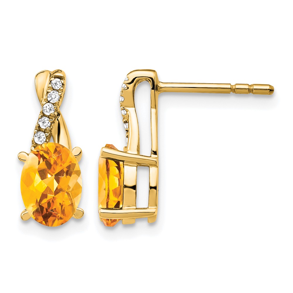 10k Citrine and Diamond Earrings (EM4235-CI-006-1YA)