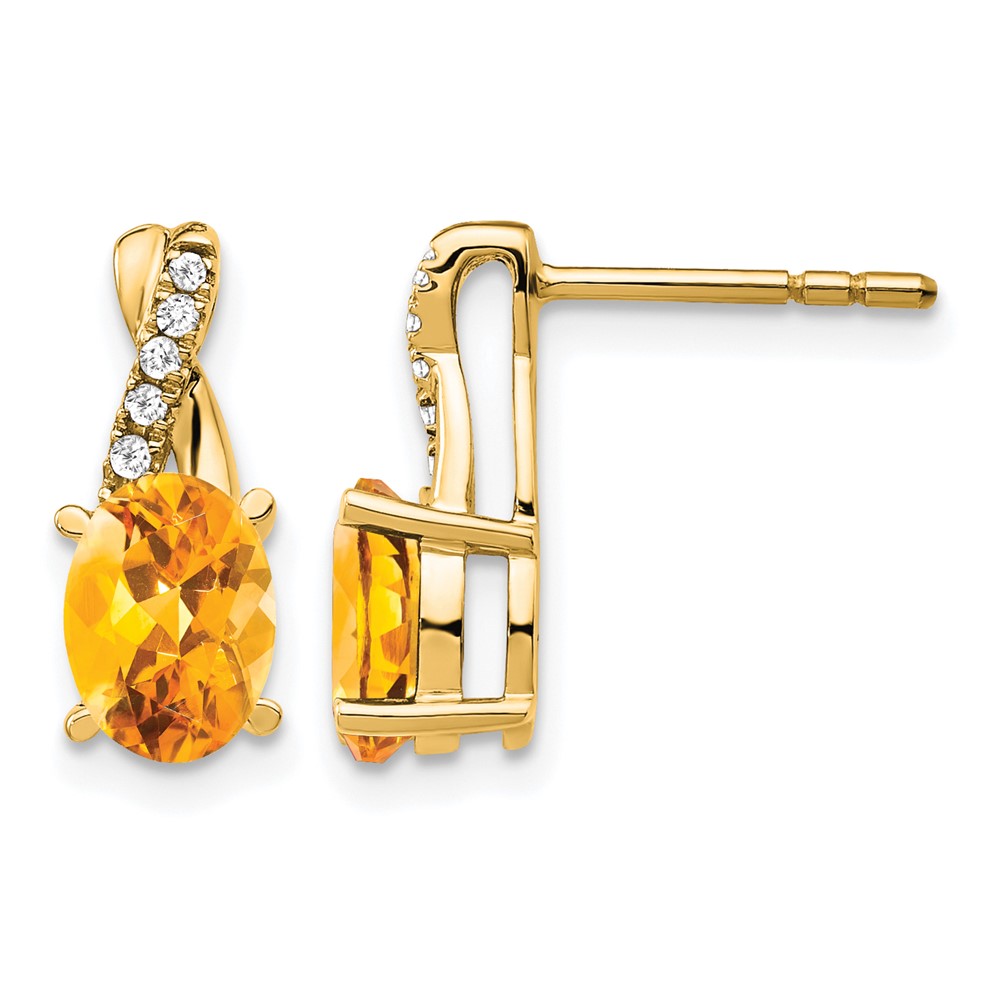 14K Citrine and Diamond Earrings (EM4235-CI-006-YA)
