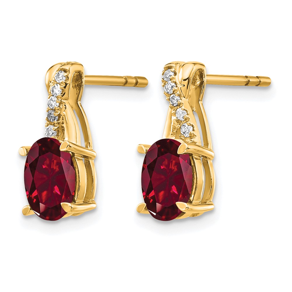 10k Created Ruby and Diamond Earrings (EM4235-CRU-006-1YA)