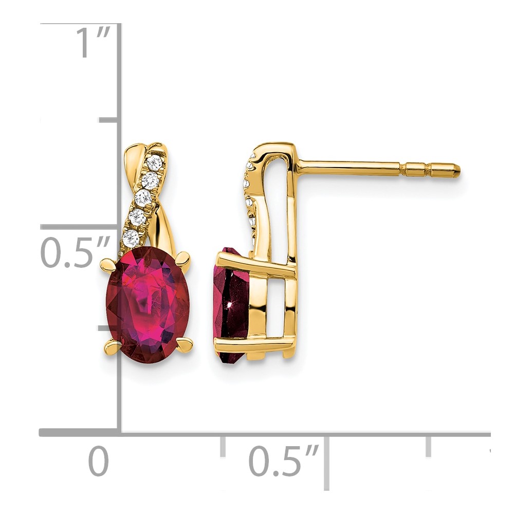 10k Created Ruby and Diamond Earrings (EM4235-CRU-006-1YA)