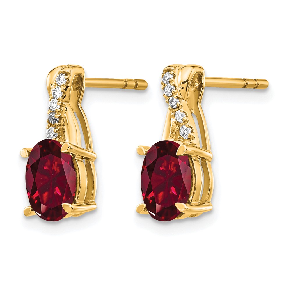 14K Created Ruby and Diamond Earrings (EM4235-CRU-006-YA)