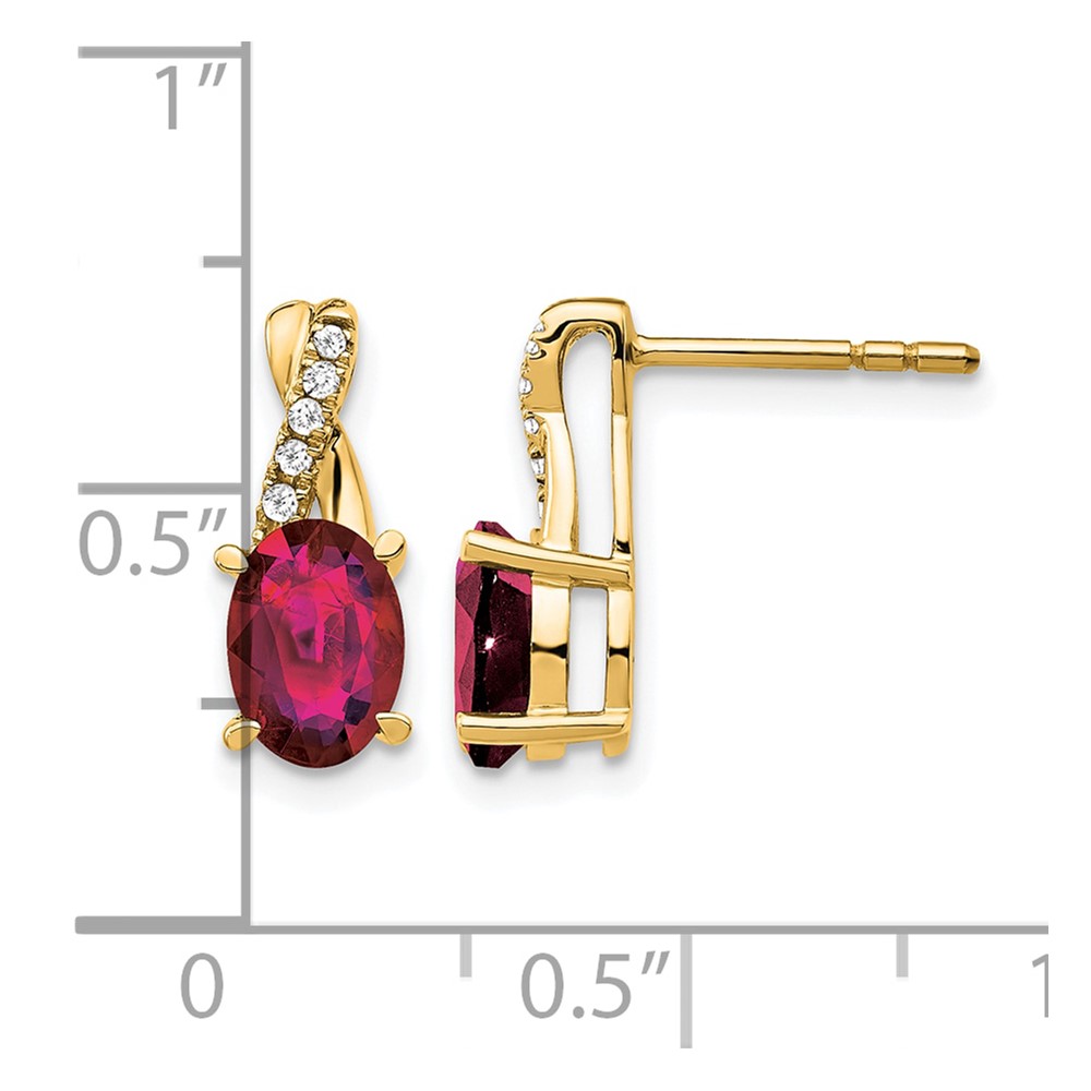 14K Created Ruby and Diamond Earrings (EM4235-CRU-006-YA)