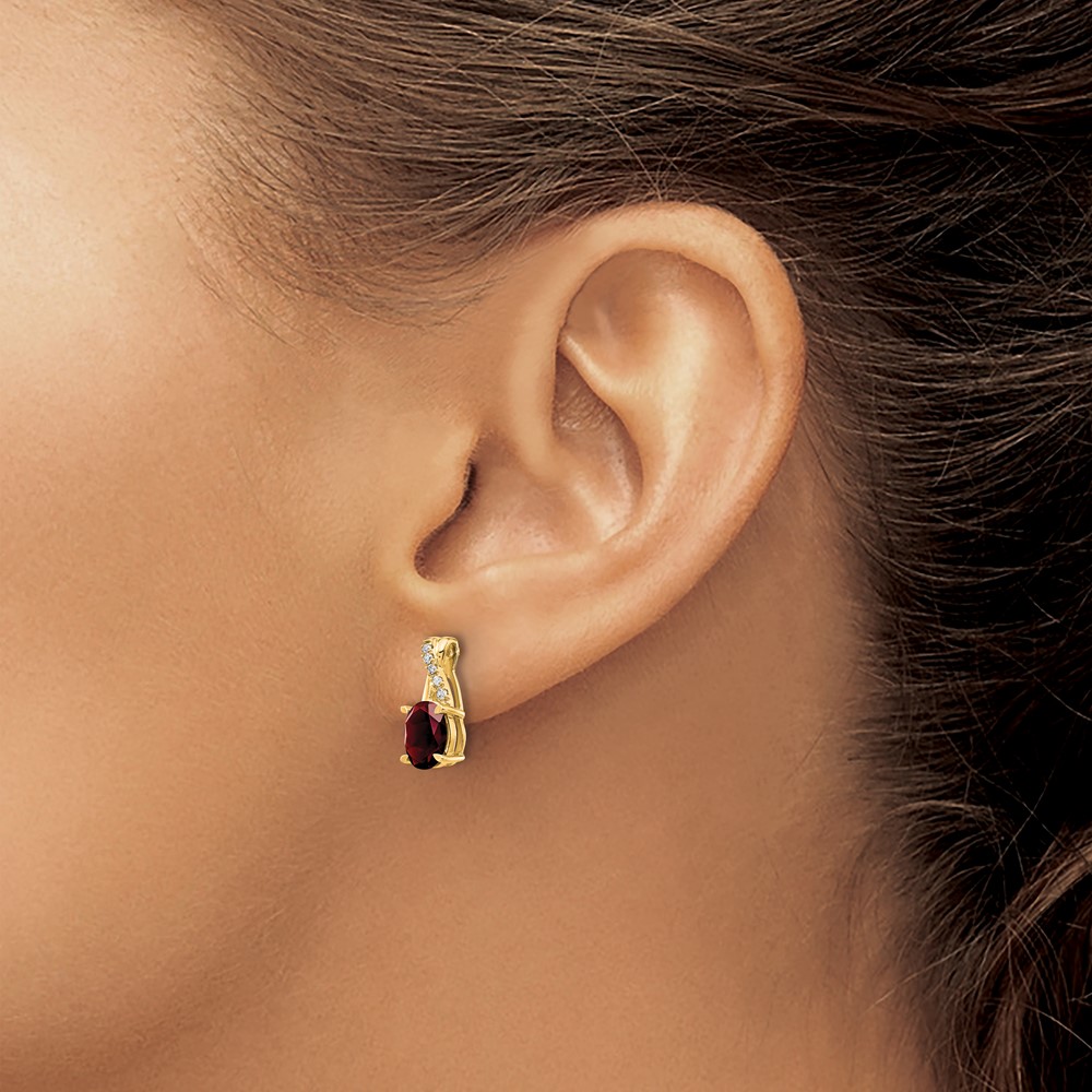 10k Garnet and Diamond Earrings (EM4235-GA-006-1YA)