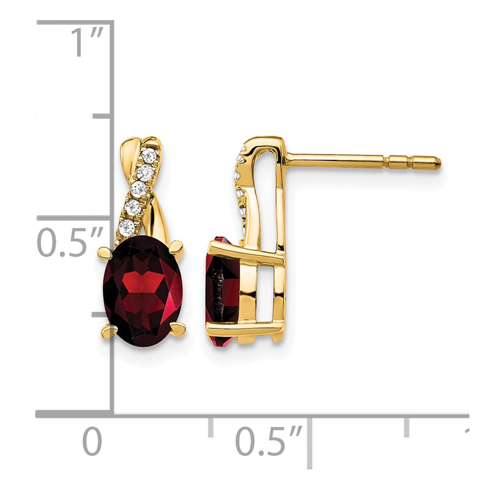 10k Garnet and Diamond Earrings (EM4235-GA-006-1YA)