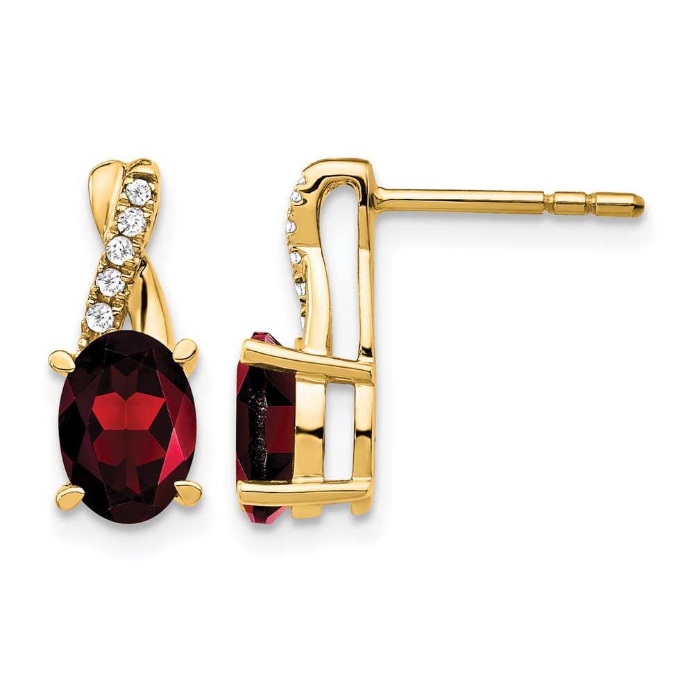 10k Garnet and Diamond Earrings (EM4235-GA-006-1YA)