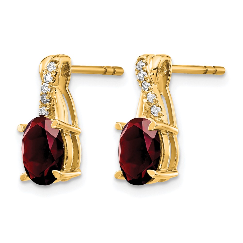 14KY Garnet and Diamond Earrings (EM4235-GA-006-YA)