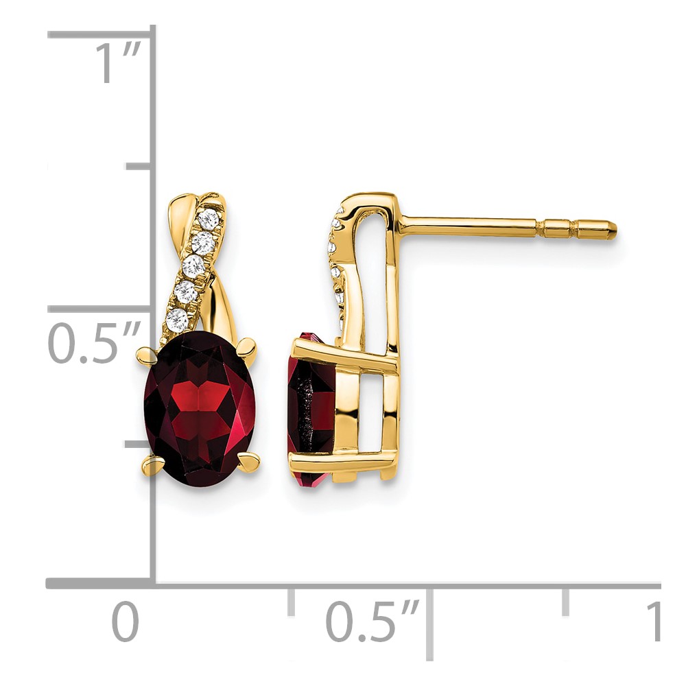 14KY Garnet and Diamond Earrings (EM4235-GA-006-YA)
